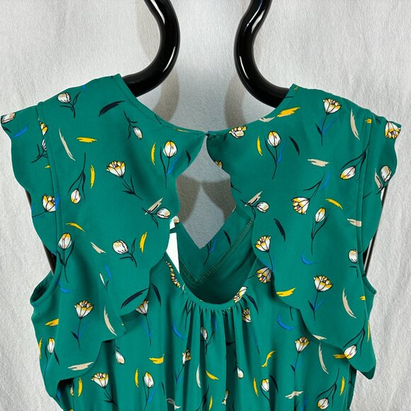 41 Hawthorn Stitch Fix Dress Womens Petite XL Green Floral Midnight Scallop NWT - Picture 7 of 8